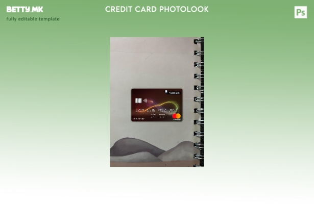 модерен стил Бугарија Поштенска банка Mastercard photolook преден шаблон